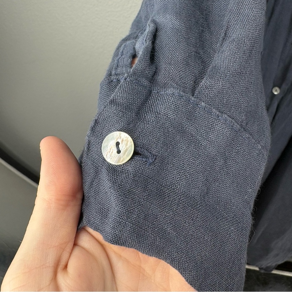Talia Benson Linen Button-front Shirtdress Lagenlook - Picture 5 of 10
